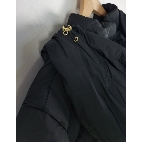 Cole Haan Women's Sz. Petite XXL Black Hooded Down & Feather Coat NWT - Picture 9 of 9